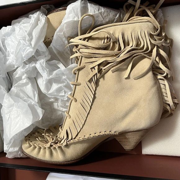 Coach Fringe Boot Suede Women’s 7 Light Tan - Picture 5 of 5
